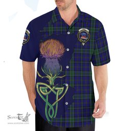 Scottish Weir Clan Tartan Crest with Thistle and Scotland Map Tartan Plaid Shirt Scottish Plaid Tartan Plaid - ScotsTee - scotstee.com