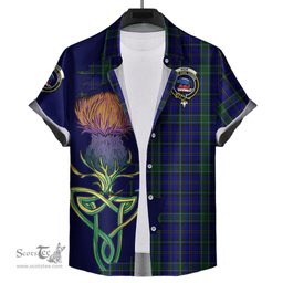 Scottish Weir Clan Tartan Crest with Thistle and Scotland Map Tartan Plaid Shirt Scottish Plaid Tartan Plaid - ScotsTee - scotstee.com
