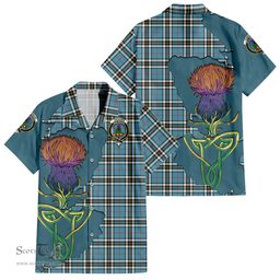 Scottish Thomson Clan Tartan Crest with Thistle and Scotland Map Tartan Plaid Shirt Scottish Plaid Tartan Plaid - ScotsTee - scotstee.com