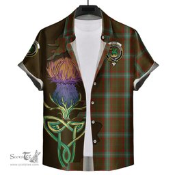 Scottish Seton Hunting Clan Tartan Crest with Thistle and Scotland Map Tartan Plaid Shirt Scottish Plaid Tartan Plaid - ScotsTee - scotstee.com