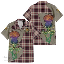 Scottish MacPherson Hunting Ancient Clan Tartan Crest with Thistle and Scotland Map Tartan Plaid Shirt Scottish Plaid Tartan Plaid - ScotsTee - scotstee.com