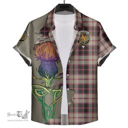 Scottish MacPherson Hunting Ancient Clan Tartan Crest with Thistle and Scotland Map Tartan Plaid Shirt Scottish Plaid Tartan Plaid - ScotsTee - scotstee.com