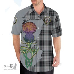 Scottish MacRae Dress Clan Tartan Crest with Thistle and Scotland Map Tartan Plaid Shirt Scottish Plaid Tartan Plaid - ScotsTee - scotstee.com