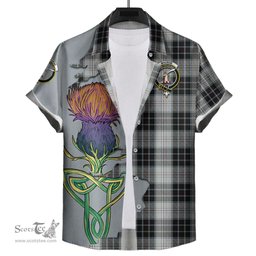 Scottish MacRae Dress Clan Tartan Crest with Thistle and Scotland Map Tartan Plaid Shirt Scottish Plaid Tartan Plaid - ScotsTee - scotstee.com