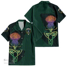 Scottish Montgomery Clan Tartan Crest with Thistle and Scotland Map Tartan Plaid Shirt Scottish Plaid Tartan Plaid - ScotsTee - scotstee.com