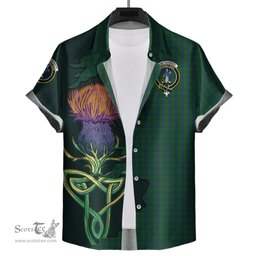 Scottish Montgomery Clan Tartan Crest with Thistle and Scotland Map Tartan Plaid Shirt Scottish Plaid Tartan Plaid - ScotsTee - scotstee.com