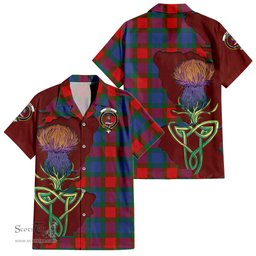 Scottish Mar Clan Tartan Crest with Thistle and Scotland Map Tartan Plaid Shirt Scottish Plaid Tartan Plaid - ScotsTee - scotstee.com