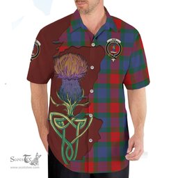 Scottish Mar Clan Tartan Crest with Thistle and Scotland Map Tartan Plaid Shirt Scottish Plaid Tartan Plaid - ScotsTee - scotstee.com