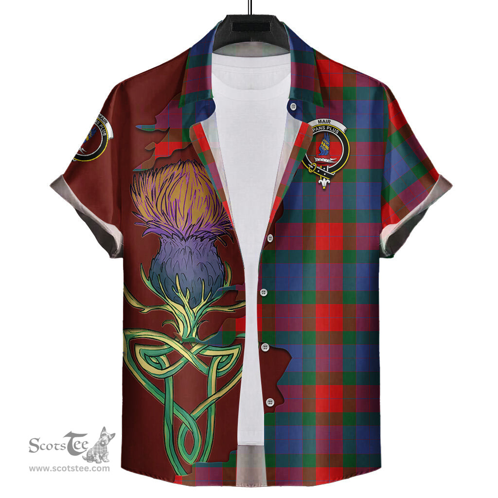 Scottish Mar Clan Tartan Crest with Thistle and Scotland Map Tartan Plaid Shirt Scottish Plaid Tartan Plaid - ScotsTee - scotstee.com