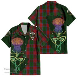 Scottish MacPhail Blue Bands Clan Tartan Crest with Thistle and Scotland Map Tartan Plaid Shirt Scottish Plaid Tartan Plaid - ScotsTee - scotstee.com