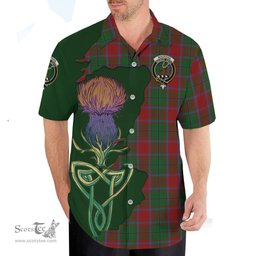 Scottish MacPhail Blue Bands Clan Tartan Crest with Thistle and Scotland Map Tartan Plaid Shirt Scottish Plaid Tartan Plaid - ScotsTee - scotstee.com