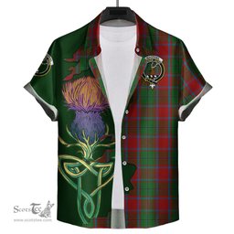 Scottish MacPhail Blue Bands Clan Tartan Crest with Thistle and Scotland Map Tartan Plaid Shirt Scottish Plaid Tartan Plaid - ScotsTee - scotstee.com