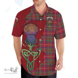 Scottish Shaw Red Modern Clan Tartan Crest with Thistle and Scotland Map Tartan Plaid Shirt Scottish Plaid Tartan Plaid - ScotsTee - scotstee.com