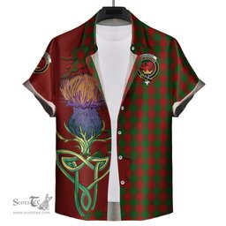 Scottish Moncrieff Clan Tartan Crest with Thistle and Scotland Map Tartan Plaid Shirt Scottish Plaid Tartan Plaid - ScotsTee - scotstee.com