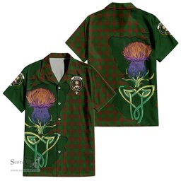 Scottish Menzies Clan Tartan Crest with Thistle and Scotland Map Tartan Plaid Shirt Scottish Plaid Tartan Plaid - ScotsTee - scotstee.com
