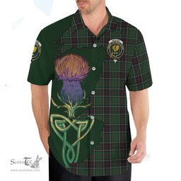 Scottish Sinclair Hunting Clan Tartan Crest with Thistle and Scotland Map Tartan Plaid Shirt Scottish Plaid Tartan Plaid - ScotsTee - scotstee.com