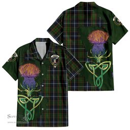 Scottish MacRae Hunting Clan Tartan Crest with Thistle and Scotland Map Tartan Plaid Shirt Scottish Plaid Tartan Plaid - ScotsTee - scotstee.com