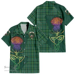 Scottish Ross Hunting Ancient Clan Tartan Crest with Thistle and Scotland Map Tartan Plaid Shirt Scottish Plaid Tartan Plaid - ScotsTee - scotstee.com