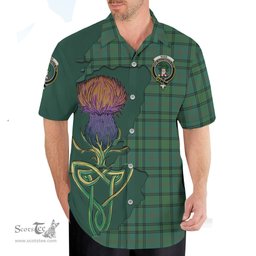 Scottish Ross Hunting Ancient Clan Tartan Crest with Thistle and Scotland Map Tartan Plaid Shirt Scottish Plaid Tartan Plaid - ScotsTee - scotstee.com