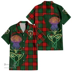 Scottish Stewart Atholl Modern Clan Tartan Crest with Thistle and Scotland Map Tartan Plaid Shirt Scottish Plaid Tartan Plaid - ScotsTee - scotstee.com