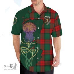 Scottish Stewart Atholl Modern Clan Tartan Crest with Thistle and Scotland Map Tartan Plaid Shirt Scottish Plaid Tartan Plaid - ScotsTee - scotstee.com