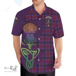 Scottish Montgomery Modern Clan Tartan Crest with Thistle and Scotland Map Tartan Plaid Shirt Scottish Plaid Tartan Plaid - ScotsTee - scotstee.com
