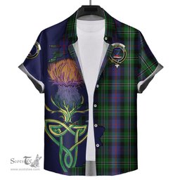 Scottish Rose Hunting Clan Tartan Crest with Thistle and Scotland Map Tartan Plaid Shirt Scottish Plaid Tartan Plaid - ScotsTee - scotstee.com