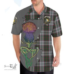Scottish Stewart of Appin Dress Clan Tartan Crest with Thistle and Scotland Map Tartan Plaid Shirt Scottish Plaid Tartan Plaid - ScotsTee - scotstee.com
