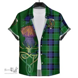 Scottish Monteith Clan Tartan Crest with Thistle and Scotland Map Tartan Plaid Shirt Scottish Plaid Tartan Plaid - ScotsTee - scotstee.com