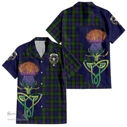 Scottish Murray of Atholl Clan Tartan Crest with Thistle and Scotland Map Tartan Plaid Shirt Scottish Plaid Tartan Plaid - ScotsTee - scotstee.com