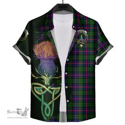 Scottish Morrison Modern Clan Tartan Crest with Thistle and Scotland Map Tartan Plaid Shirt Scottish Plaid Tartan Plaid - ScotsTee - scotstee.com