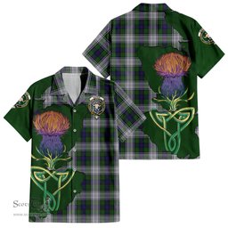 Scottish Murray of Atholl Dress Clan Tartan Crest with Thistle and Scotland Map Tartan Plaid Shirt Scottish Plaid Tartan Plaid - ScotsTee - scotstee.com