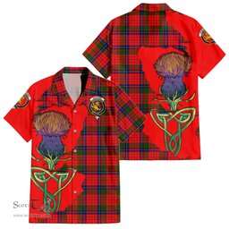 Scottish Nicolson Modern Clan Tartan Crest with Thistle and Scotland Map Tartan Plaid Shirt Scottish Plaid Tartan Plaid - ScotsTee - scotstee.com