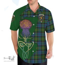 Scottish Newlands of Lauriston Clan Tartan Crest with Thistle and Scotland Map Tartan Plaid Shirt Scottish Plaid Tartan Plaid - ScotsTee - scotstee.com