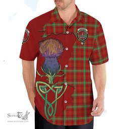 Scottish Morrison Red Modern Clan Tartan Crest with Thistle and Scotland Map Tartan Plaid Shirt Scottish Plaid Tartan Plaid - ScotsTee - scotstee.com