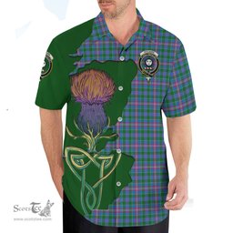 Scottish Pitcairn Hunting Clan Tartan Crest with Thistle and Scotland Map Tartan Plaid Shirt Scottish Plaid Tartan Plaid - ScotsTee - scotstee.com