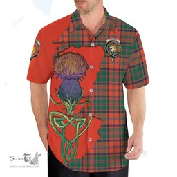 Scottish Stewart of Appin Ancient Clan Tartan Crest with Thistle and Scotland Map Tartan Plaid Shirt Scottish Plaid Tartan Plaid - ScotsTee - scotstee.com