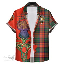 Scottish Stewart of Appin Ancient Clan Tartan Crest with Thistle and Scotland Map Tartan Plaid Shirt Scottish Plaid Tartan Plaid - ScotsTee - scotstee.com