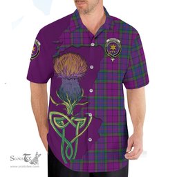 Scottish Wardlaw Modern Clan Tartan Crest with Thistle and Scotland Map Tartan Plaid Shirt Scottish Plaid Tartan Plaid - ScotsTee - scotstee.com