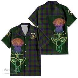Scottish Stewart of Appin Hunting Clan Tartan Crest with Thistle and Scotland Map Tartan Plaid Shirt Scottish Plaid Tartan Plaid - ScotsTee - scotstee.com