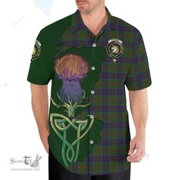 Scottish Stewart of Appin Hunting Clan Tartan Crest with Thistle and Scotland Map Tartan Plaid Shirt Scottish Plaid Tartan Plaid - ScotsTee - scotstee.com