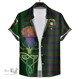 Scottish Stewart of Appin Hunting Clan Tartan Crest with Thistle and Scotland Map Tartan Plaid Shirt Scottish Plaid Tartan Plaid - ScotsTee - scotstee.com
