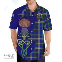 Scottish Weir Modern Clan Tartan Crest with Thistle and Scotland Map Tartan Plaid Shirt Scottish Plaid Tartan Plaid - ScotsTee - scotstee.com