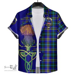 Scottish Weir Modern Clan Tartan Crest with Thistle and Scotland Map Tartan Plaid Shirt Scottish Plaid Tartan Plaid - ScotsTee - scotstee.com