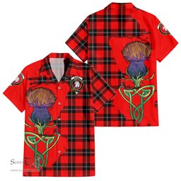Scottish Ramsay Modern Clan Tartan Crest with Thistle and Scotland Map Tartan Plaid Shirt Scottish Plaid Tartan Plaid - ScotsTee - scotstee.com