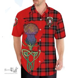 Scottish Ramsay Modern Clan Tartan Crest with Thistle and Scotland Map Tartan Plaid Shirt Scottish Plaid Tartan Plaid - ScotsTee - scotstee.com