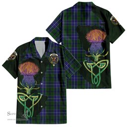 Scottish Wishart Hunting Clan Tartan Crest with Thistle and Scotland Map Tartan Plaid Shirt Scottish Plaid Tartan Plaid - ScotsTee - scotstee.com