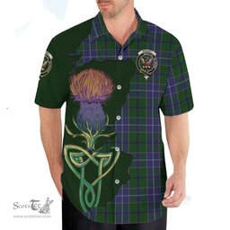 Scottish Wishart Hunting Clan Tartan Crest with Thistle and Scotland Map Tartan Plaid Shirt Scottish Plaid Tartan Plaid - ScotsTee - scotstee.com