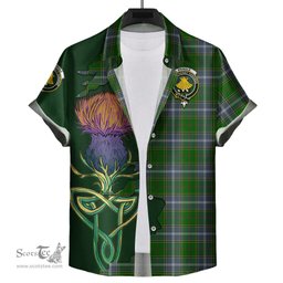 Scottish Pringle Clan Tartan Crest with Thistle and Scotland Map Tartan Plaid Shirt Scottish Plaid Tartan Plaid - ScotsTee - scotstee.com