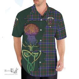 Scottish Ogilvie (Ogilvy) Hunting Modern Clan Tartan Crest with Thistle and Scotland Map Tartan Plaid Shirt Scottish Plaid Tartan Plaid - ScotsTee - scotstee.com